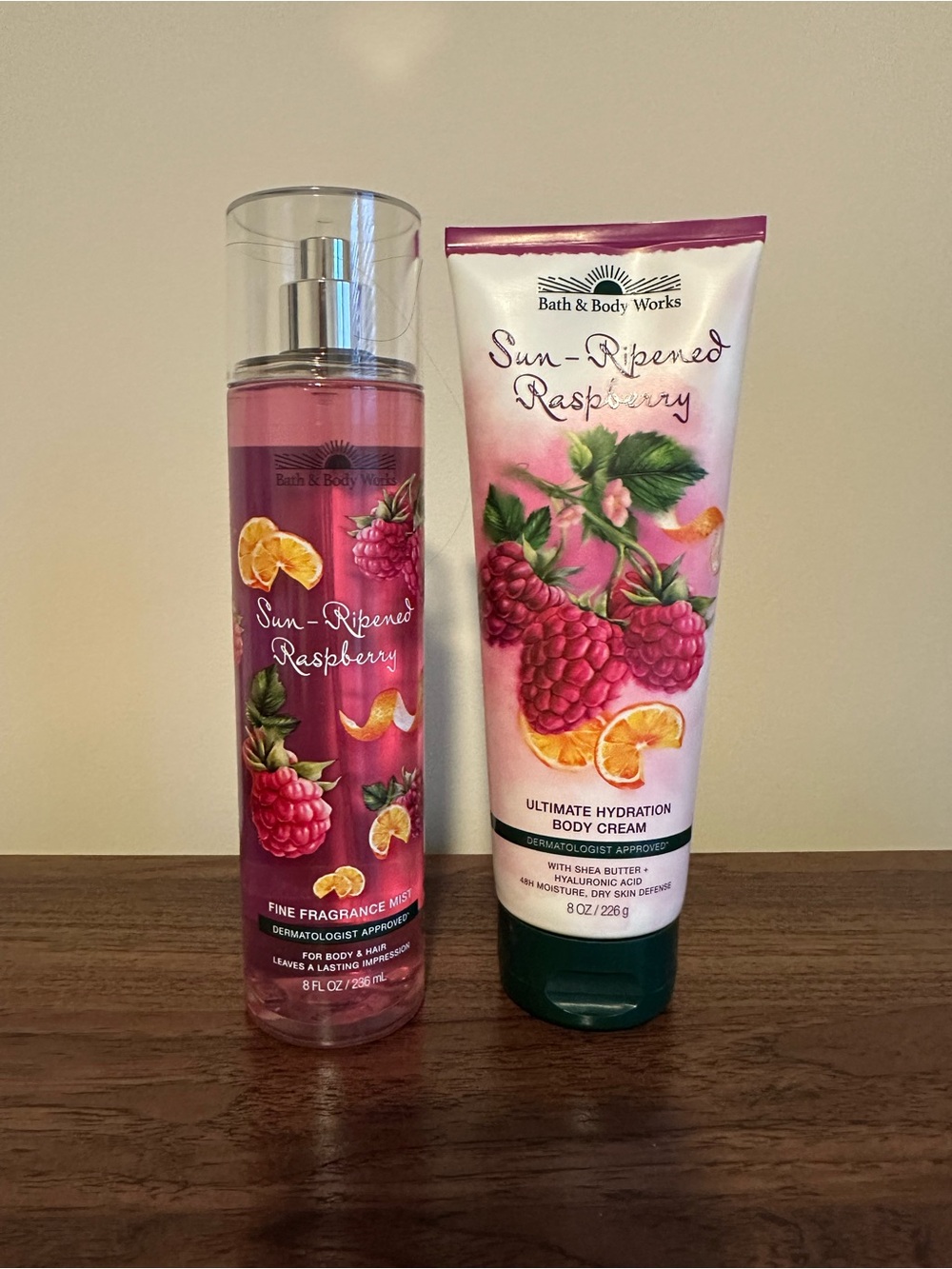 Bath & Body Works Sun-Ripened Raspberry Mist & Body Cream